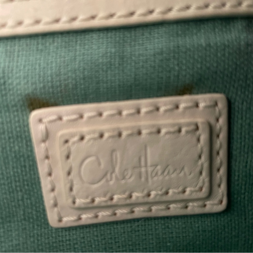 Cole Haan Tan and White Woven Clutch - Picture 9 of 11